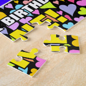 41番目の誕生日:おもしろい、愛するハートシェイプ+「41」 ジグソーパズル (側面)