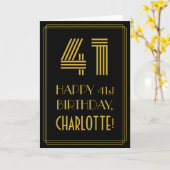 41番目の誕生日:インスパイアアールデコの検索「41」と名前 カード (黄色い花)