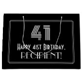 41番目の誕生日:インスパイアアールデコの「41」の外観と名前 ラージペーパーバッグ (正面)