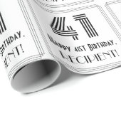 41番目の誕生日:インスパイアアールデコスタイル「41」 +名前 ラッピングペーパー (ロールコーナー)