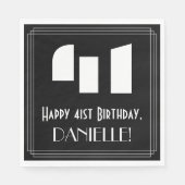 41番目の誕生日:インスパイアアールデコ検索"41" +名前 スタンダードランチョンナプキン (正面)