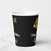 41番目の誕生日-エレガント豪華なフェイク金ゴールドルック# 紙コップ (左)