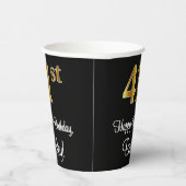 41番目の誕生日-エレガント豪華なフェイク金ゴールドルック# 紙コップ (右)