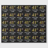 41番目の誕生日:エレガント贅沢なフェイク金ゴールドルック# ラッピングペーパー (フラット)