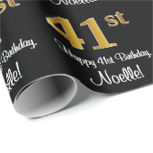 41番目の誕生日:エレガント贅沢なフェイク金ゴールドルック# ラッピングペーパー (ロールコーナー)