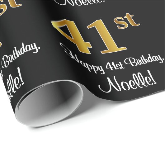 41番目の誕生日:エレガント贅沢なフェイク金ゴールドルック# ラッピングペーパー (ロールコーナー)