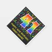 41番目の誕生日-カラフル音楽シンボル、レインボー41 スタンダードランチョンナプキン (角)