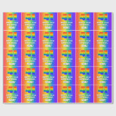 41番目の誕生日: カラフル、おもしろいレインボーパターン# 41 ラッピングペーパー (フラット)