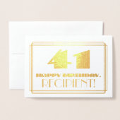 41番目の誕生日、名前+アールデコインスパイアの外観「41」 箔カード (封筒付き正面)