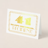 41番目の誕生日、名前+アールデコインスパイアの外観「41」 箔カード (正面)