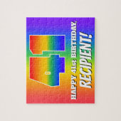 41番目の誕生日— 数々の – 色のレインボーパターン「41」 ジグソーパズル (縦)