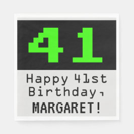 41番目の誕生日- Nerdy / オタク系のスタイル「41」と名前 スタンダードランチョンナプキン