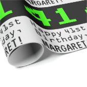 41番目の誕生日- Nerdy/オタク系のスタイル「41」と名前 ラッピングペーパー (ロールコーナー)