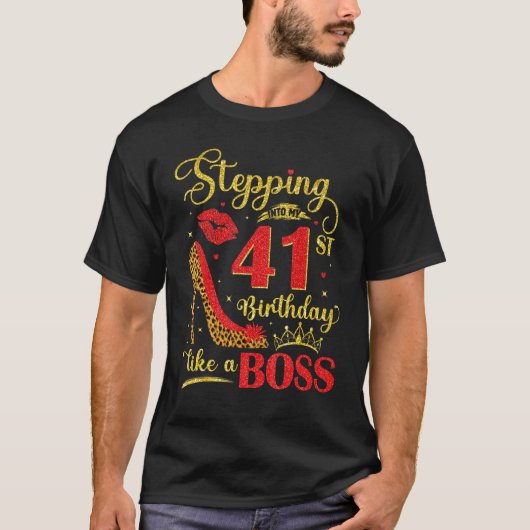 41誕生日のようにボスLeopardプリント41年 Tシャツ (正面)