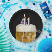 41誕生日ビールオンブラック紙プレート ペーパープレート (パーティー)
