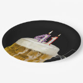 41誕生日ビールオンブラック紙プレート ペーパープレート (アングル)