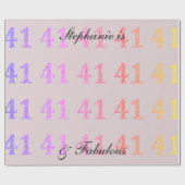 41誕生日フォーティワンナスファブラス赤面ピンク ラッピングペーパー (フラット)