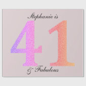 41誕生日フォーティワンファブラス赤面ピンクカスタム ラッピングペーパー (フラット)