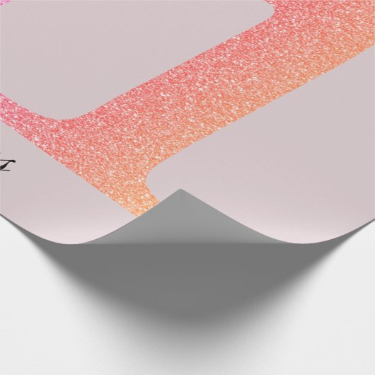 41誕生日フォーティワンファブラス赤面ピンクカスタム ラッピングペーパー (角)