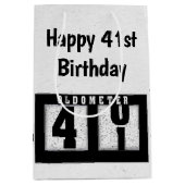 41誕生日ブラックオドメータ ミディアムペーパーバッグ (正面)