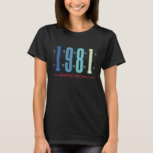 41誕生日レディースメンズ41年1981 2 Tシャツ (正面)