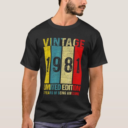 41誕生日ヴィンテージ1981 41歳 Tシャツ (正面)