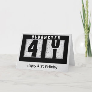 41誕生日用ブラックオドメータ カード