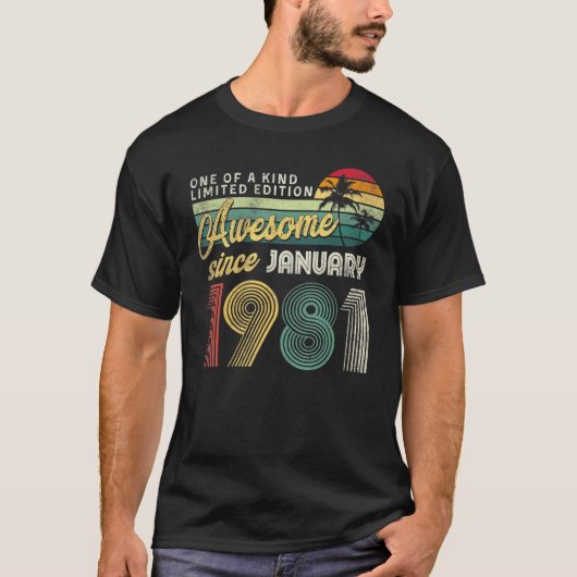 41誕生日1981年1月デコレーションメンズ41 Tシャツ (正面)