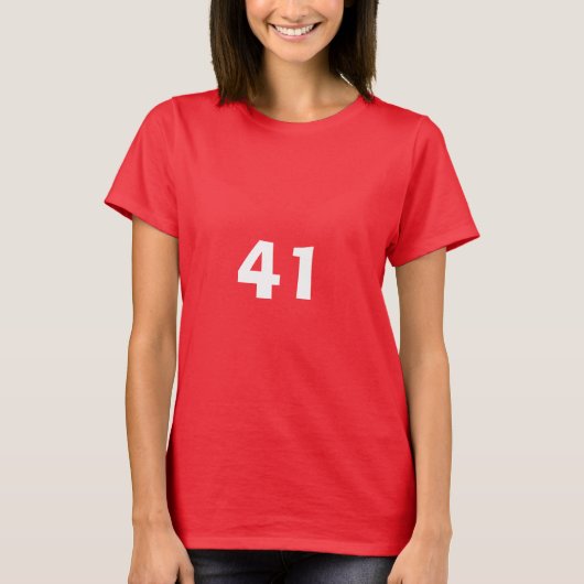 41誕生日41赤いカスタム年齢ギフトかわいい Tシャツ (正面)