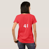 41誕生日41赤いカスタム年齢ギフトかわいい Tシャツ (裏面フル)
