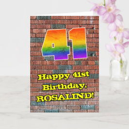 41誕生日:おもしろいグラフィティインスパイアレインボー41 カード