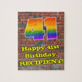 41誕生日:おもしろいグラフィティインスパイアレインボー41 ジグソーパズル (縦)