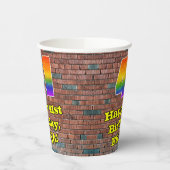 41誕生日:おもしろいグラフィティインスパイアレインボー41 紙コップ (左)