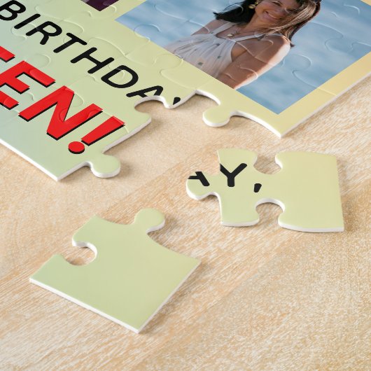 41誕生日:おもしろいレインボー#,名前をカスタムする&写真 ジグソーパズル (側面)