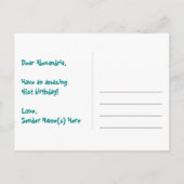 41誕生日:おもしろい星のパターン,レインボー41,名前 ポストカード (裏面)