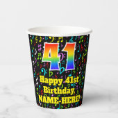 41誕生日:おもしろい音楽ノートPattern, Rainbow 41 紙コップ (裏面)