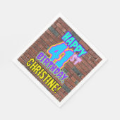 41誕生日～おもしろい、アーバングラフィティインスパイアルック スタンダードランチョンナプキン (角)