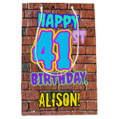 41誕生日:おもしろい、アーバングラフィティインスパイアルック ミディアムペーパーバッグ (正面)