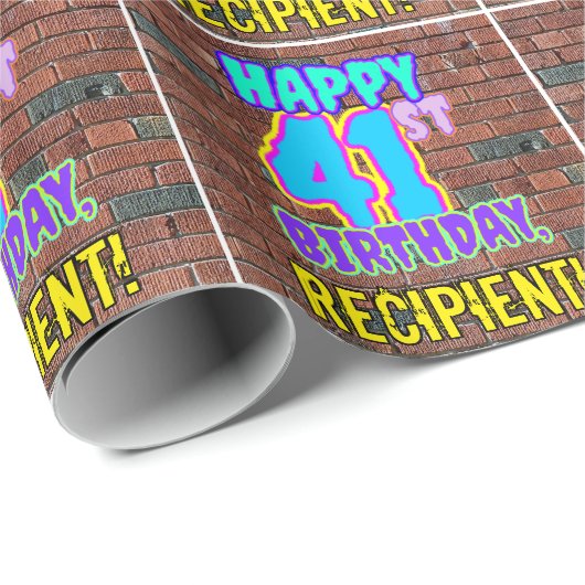 41誕生日:おもしろい、アーバングラフィティインスパイアルック ラッピングペーパー (ロールコーナー)