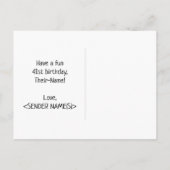 41誕生日:はっきりした、おもしろい、シンプル虹、虹41 ポストカード (裏面)