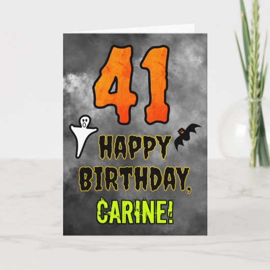 41誕生日：エリーハロウィーンテーマ+名前をカスタムする カード (正面)