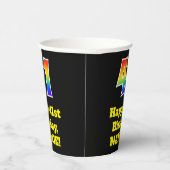 41誕生日:カラフル、おもしろい、エキサイティング、虹41 紙コップ (右)