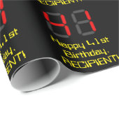 41誕生日：レッドデジタルクロックスタイル「41」 +名前 ラッピングペーパー (ロールコーナー)