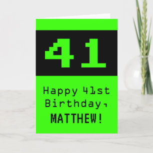 41誕生日:Nerdy/オタク系のスタイル「41」と名前 カード