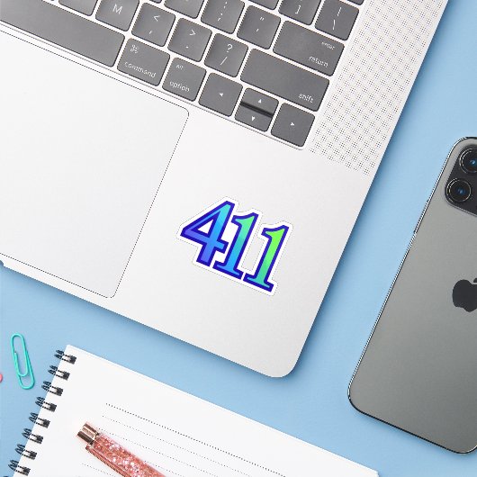 411 エンジェルナンバー 成長 ステッカー シール (ノートパソコンとiPhone)