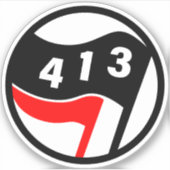 413 Western Mass Antifascist シール (正面)