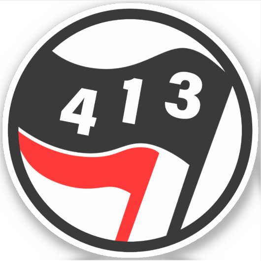 413 Western Mass Antifascist シール (正面)