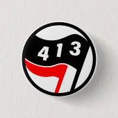 413 Western Mass Antifascist 缶バッジ (正面)