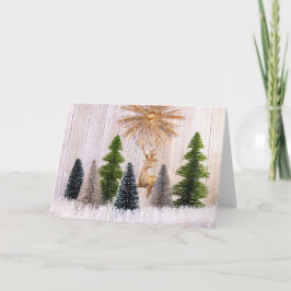 4149 – クリスマスツリーズトナカイ折り畳みホリデーカード シーズンカード