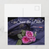 4171-軍服とバラ＆指輪 インビテーションポストカード (正面/裏面)